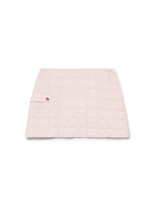 Nylon Quilted Mini Skirt