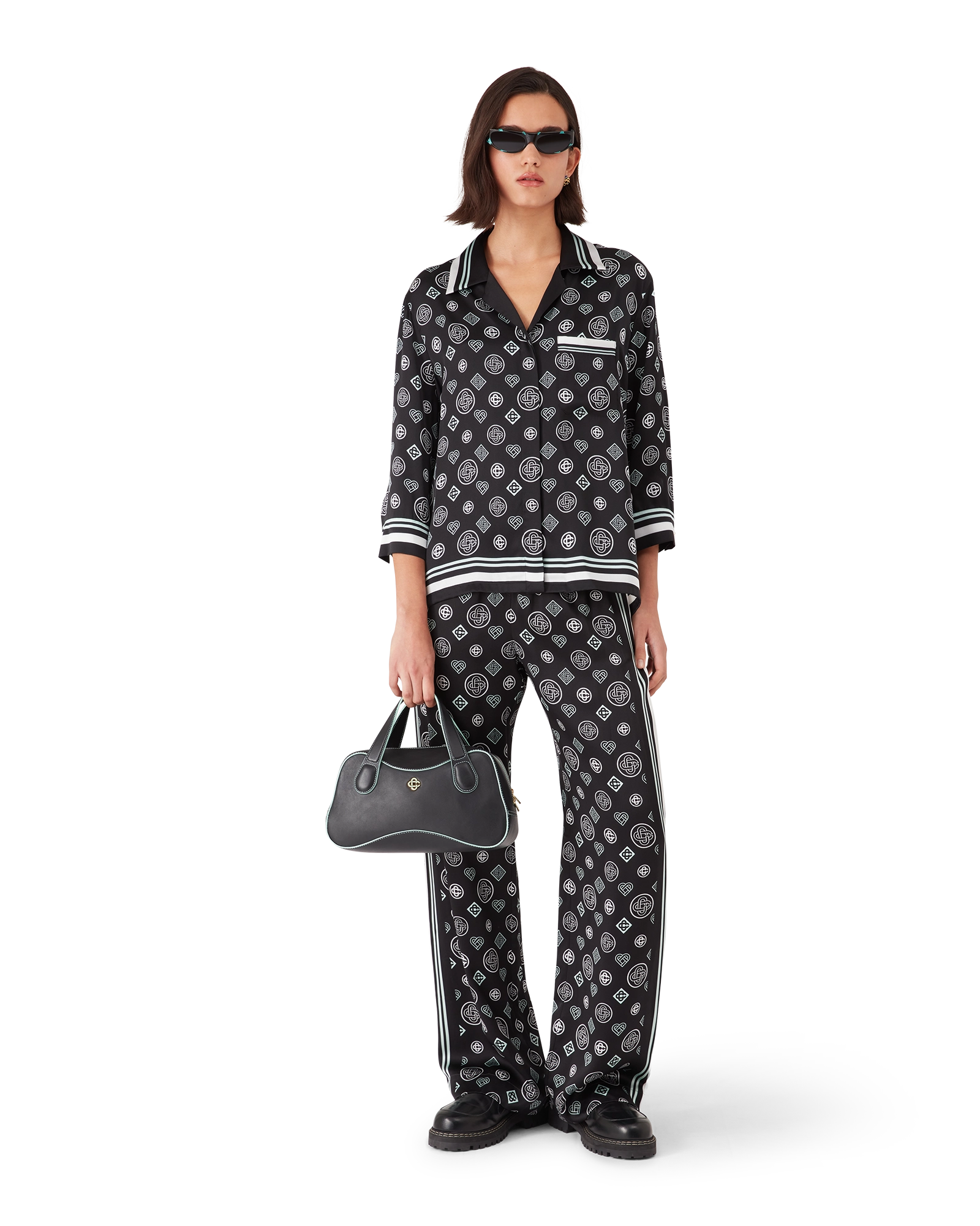 Monogram Pyjama Silk Satin Trousers - 图片 4