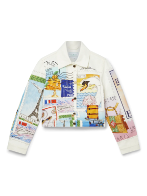 Souvenirs De Vacances Classic Printed Denim Jacket