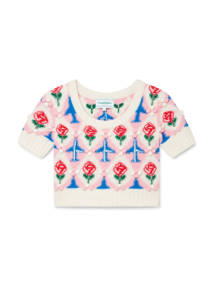 Cropped Argyle Jumper