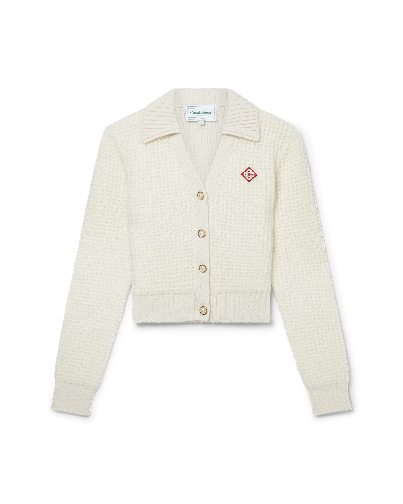 Cropped Waffle Knit Cardigan