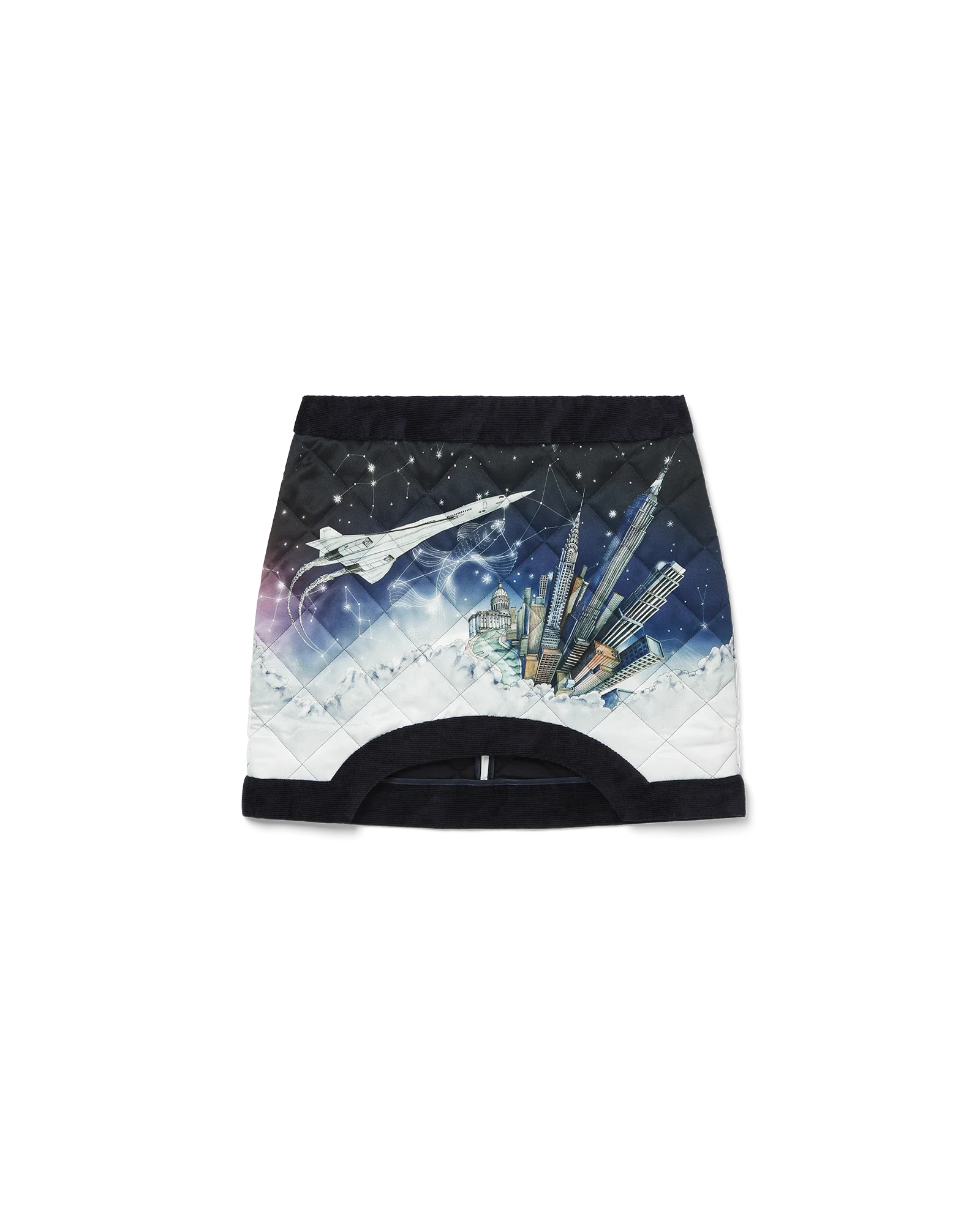 Vol De Nuit Quilted Curved Hem Mini Skirt