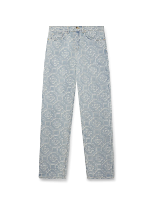 Bleached Classic Monogram Straight Leg Jeans