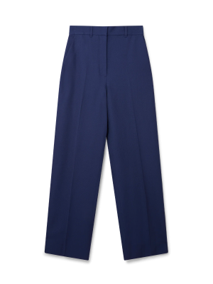 Navy Wide Leg Trousers