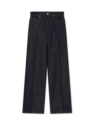 Washed Indigo Silver Lurex Jeans