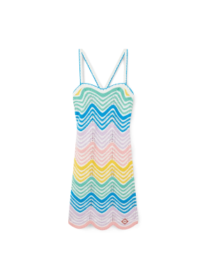 Gradient Wave Crochet Dress