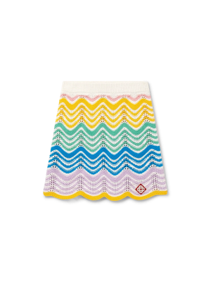 Gradient Wave Crochet Skirt