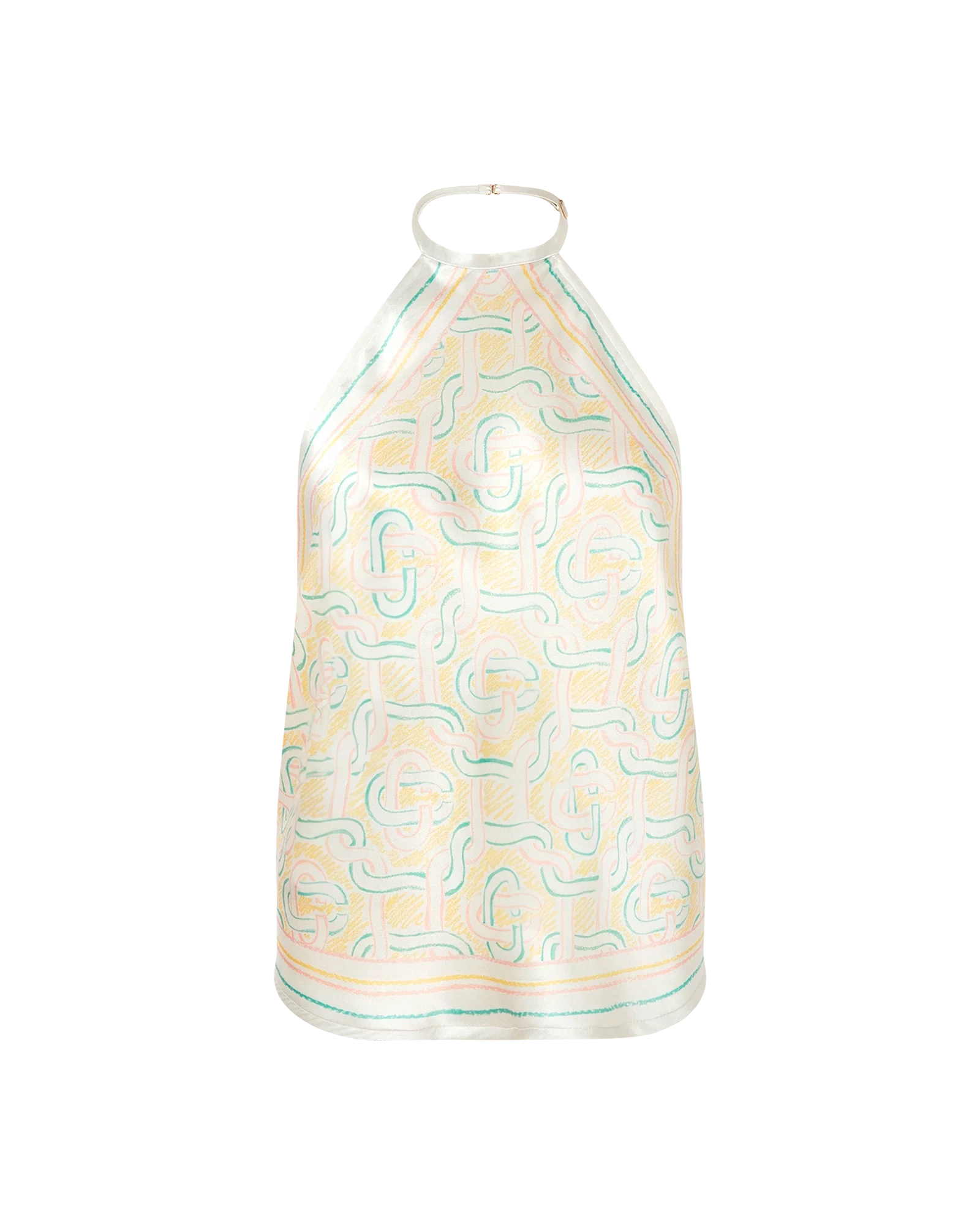 Crayon Monogram Silk Scarf Top