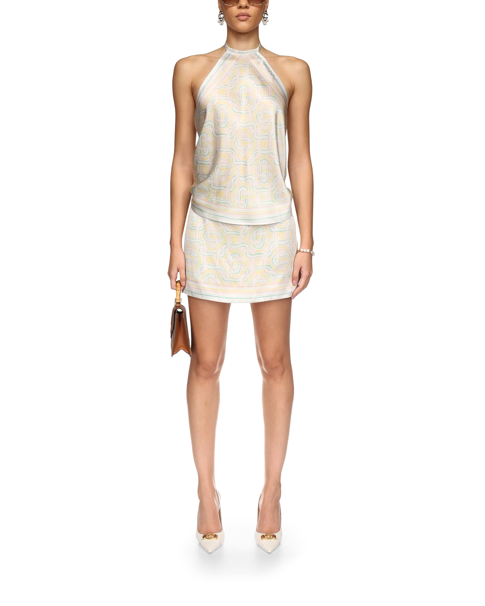 Crayon Monogram Silk Scarf Top - 图片 2