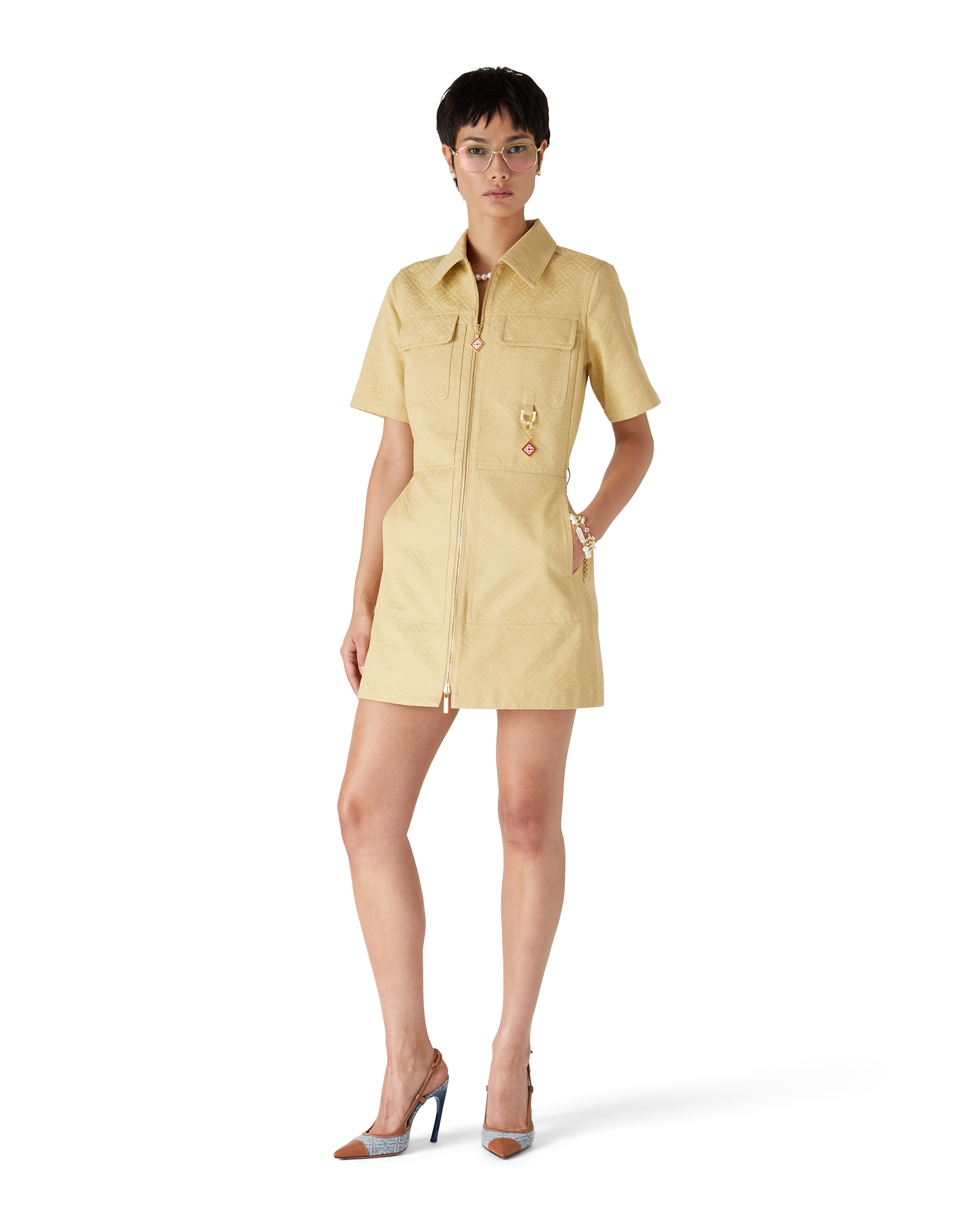 Cotton Monogram Jacquard Dress - 图片 2