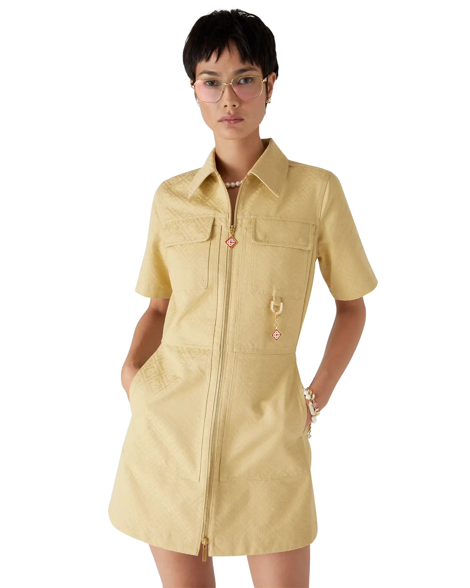 Cotton Monogram Jacquard Dress - 图片 4