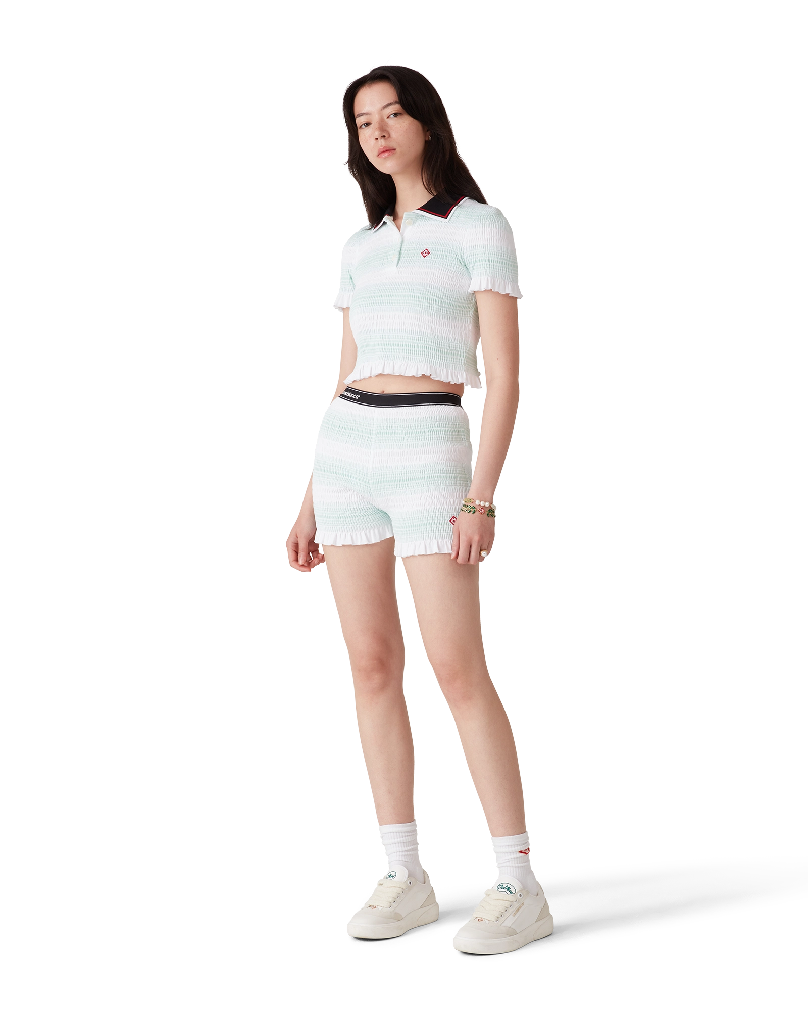 Stripe Shirred Shorts - 图片 2