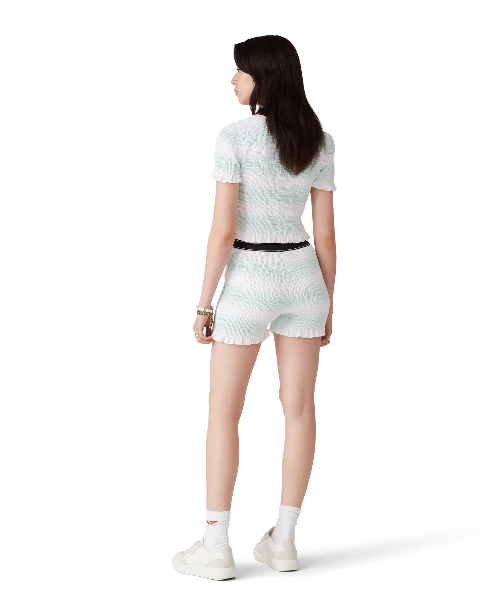 Stripe Shirred Shorts - 图片 3