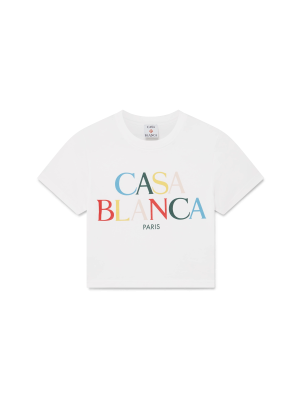 Stacked Logo Cropped Short Sleeve T-Shirt