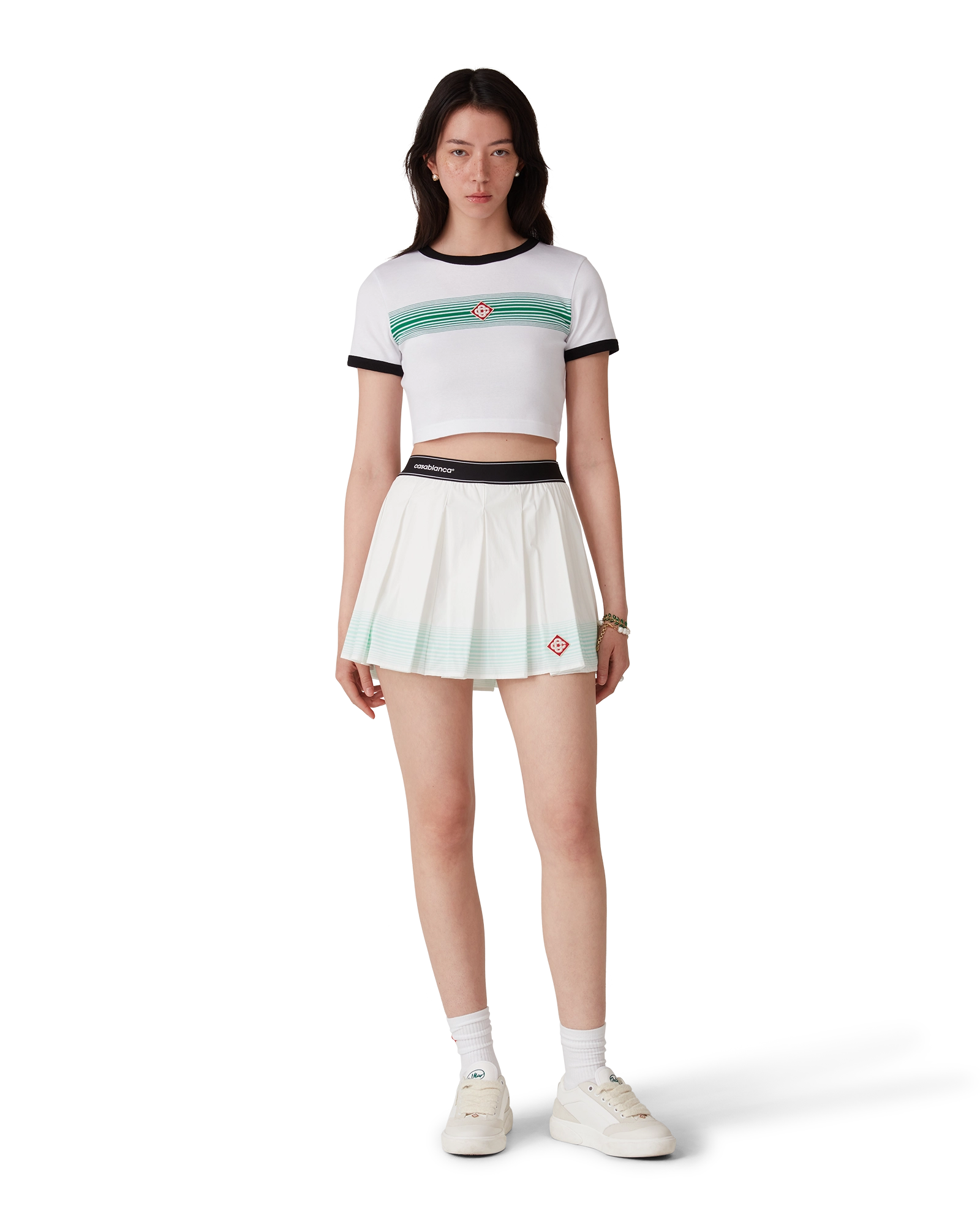 Gradient Stripe Ringer Short Sleeve T-Shirt - 图片 2