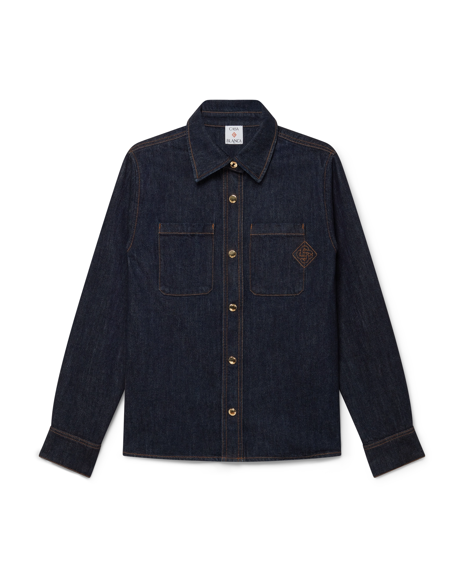 Denim Shirt with Logo Embroidery
