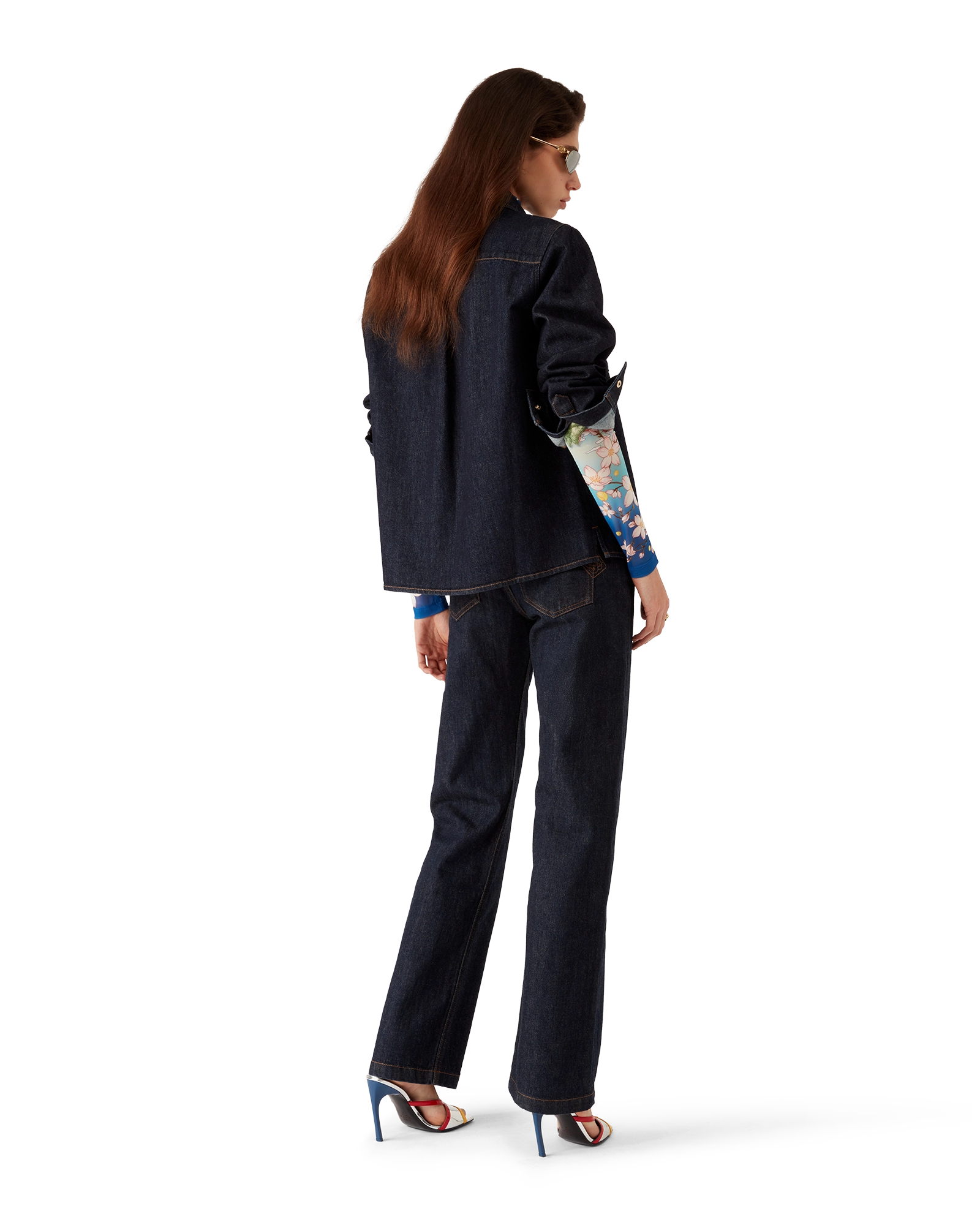 Denim Shirt with Logo Embroidery - 图片 3