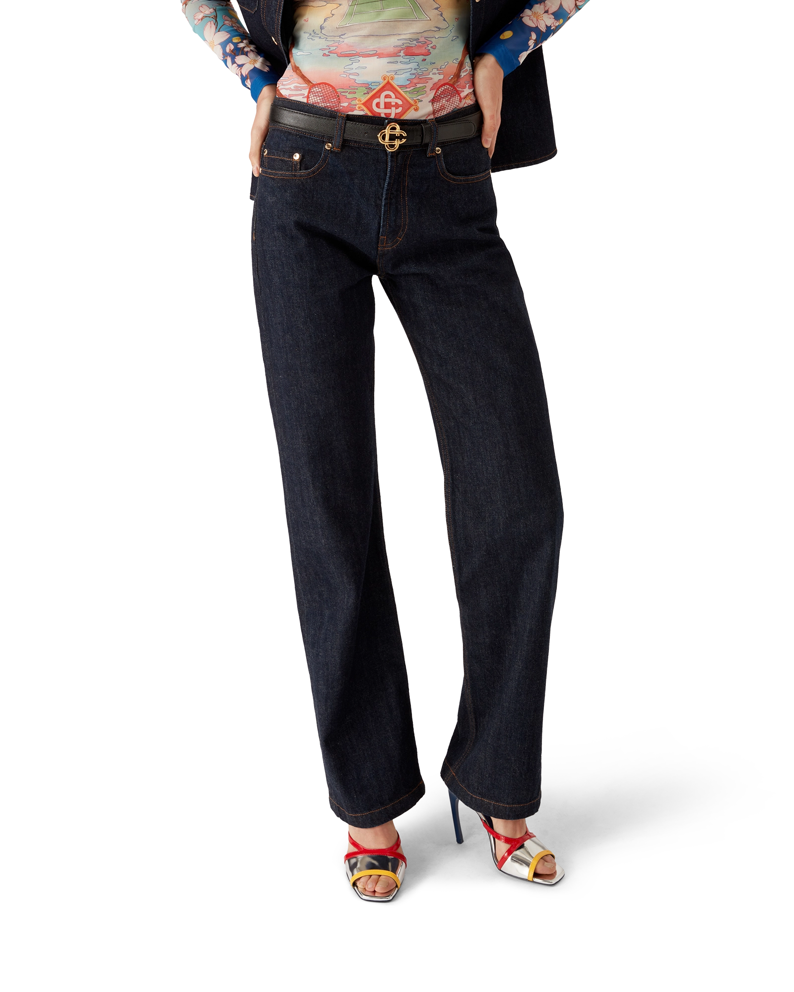 Denim Shirt with Logo Embroidery - 图片 4