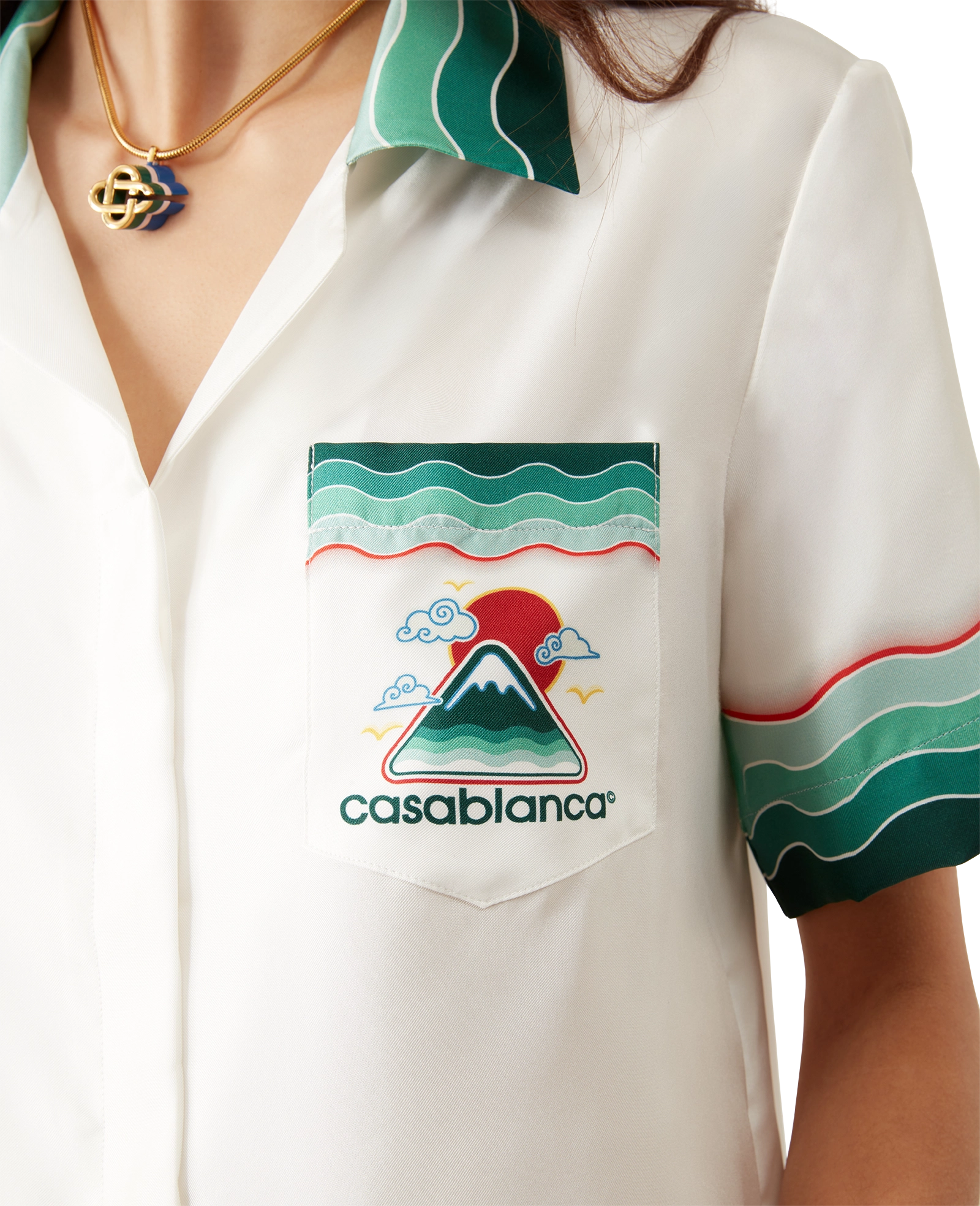 Montagne Ondulee Silk Short Sleeve Shirt - 图片 5