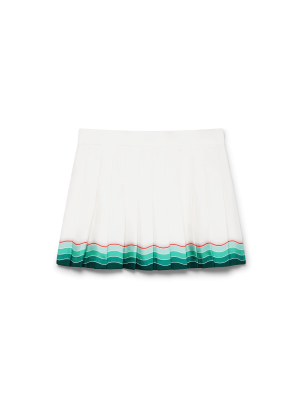 Tennis Pleated Silk Pleated Mini Skirt
