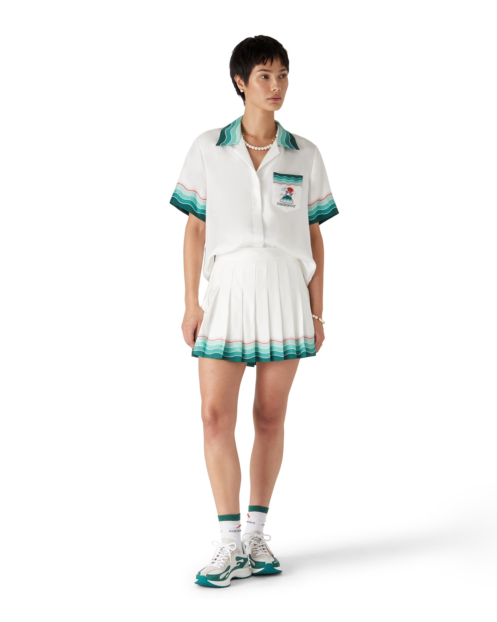 Tennis Pleated Silk Pleated Mini Skirt - 图片 2