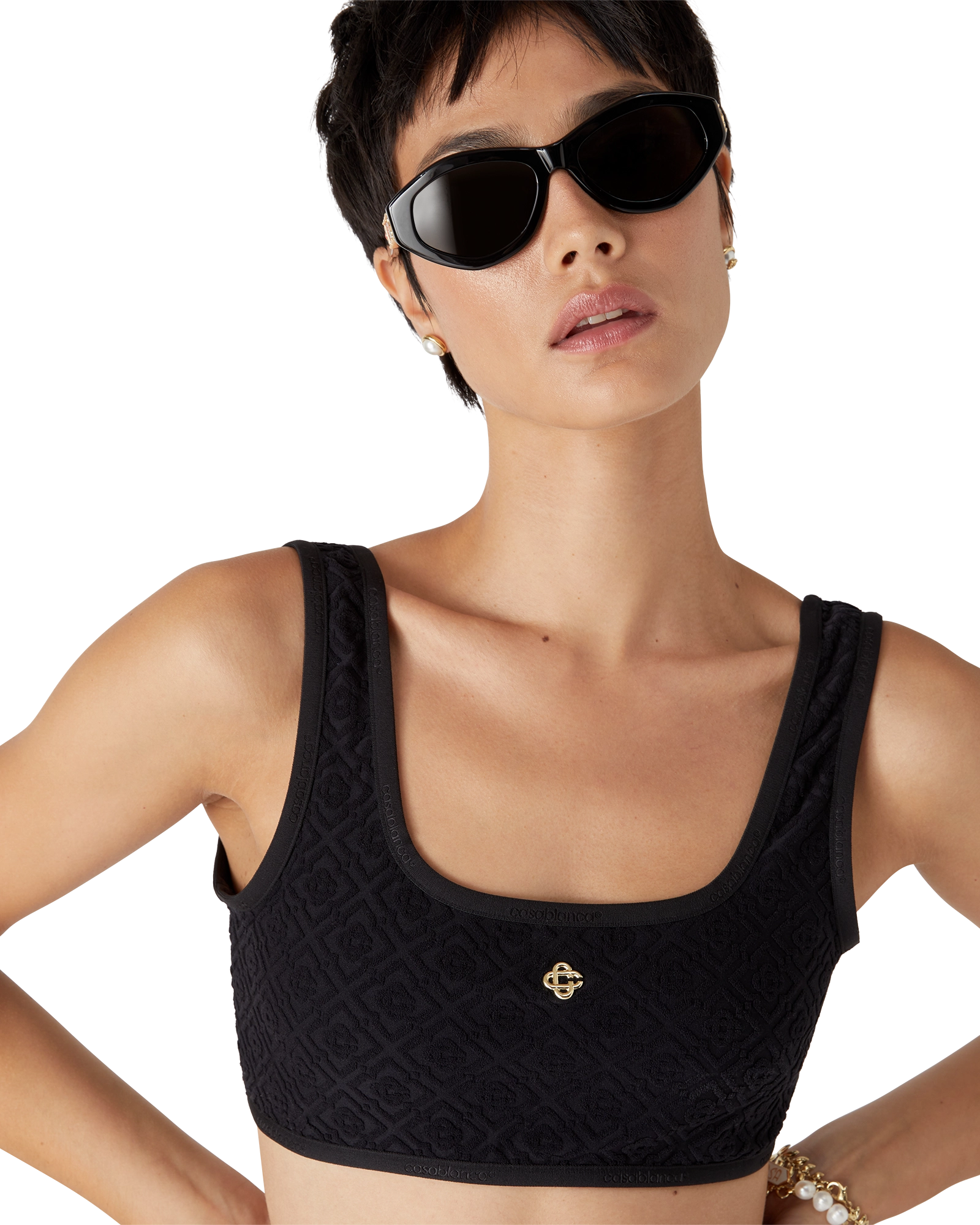 Monogram Jacquard Bikini Top - 图片 5