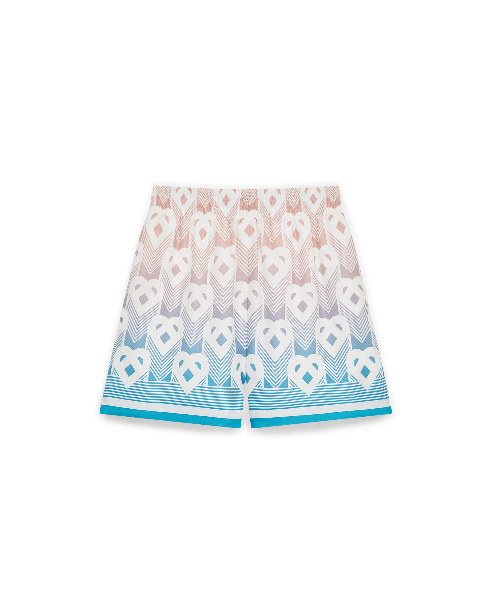 Gradient Heart Monogram Silk Shorts