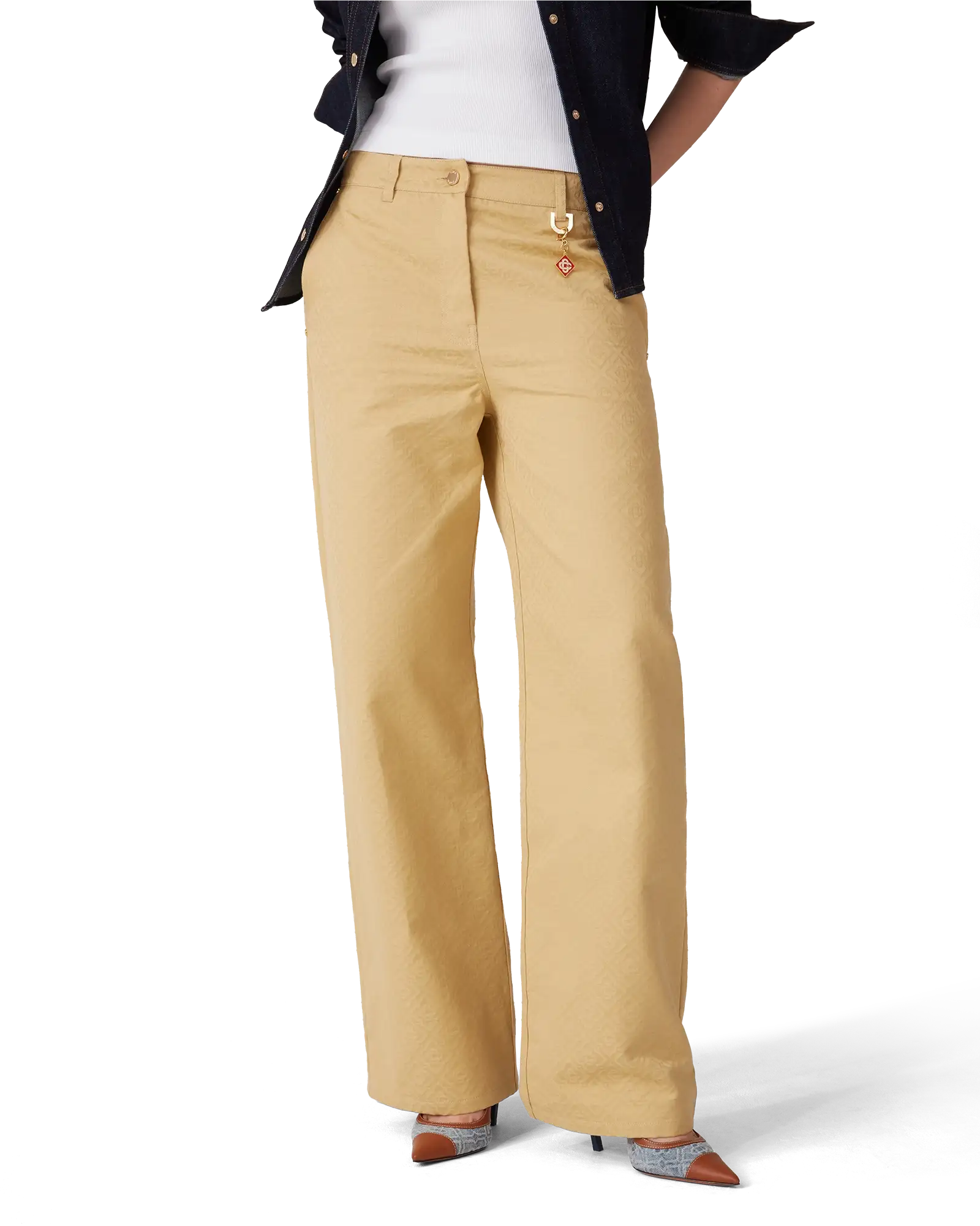 Cotton Monogram Jacquard Trousers - 图片 4