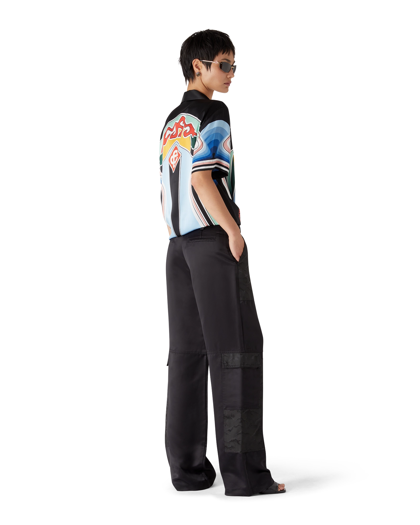 Nylon And Satin Mountain Camo Cargo Trousers - 图片 2