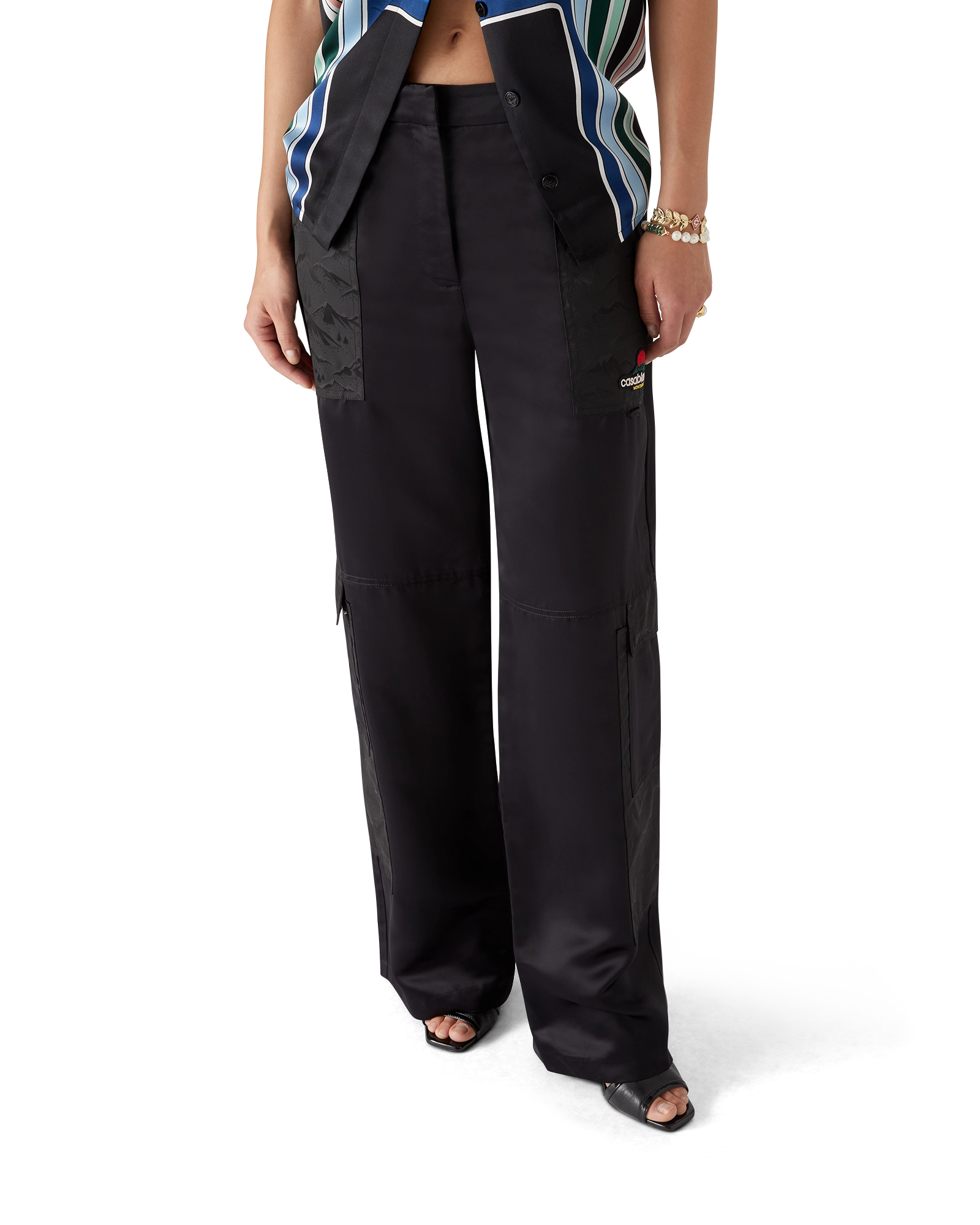 Nylon And Satin Mountain Camo Cargo Trousers - 图片 4