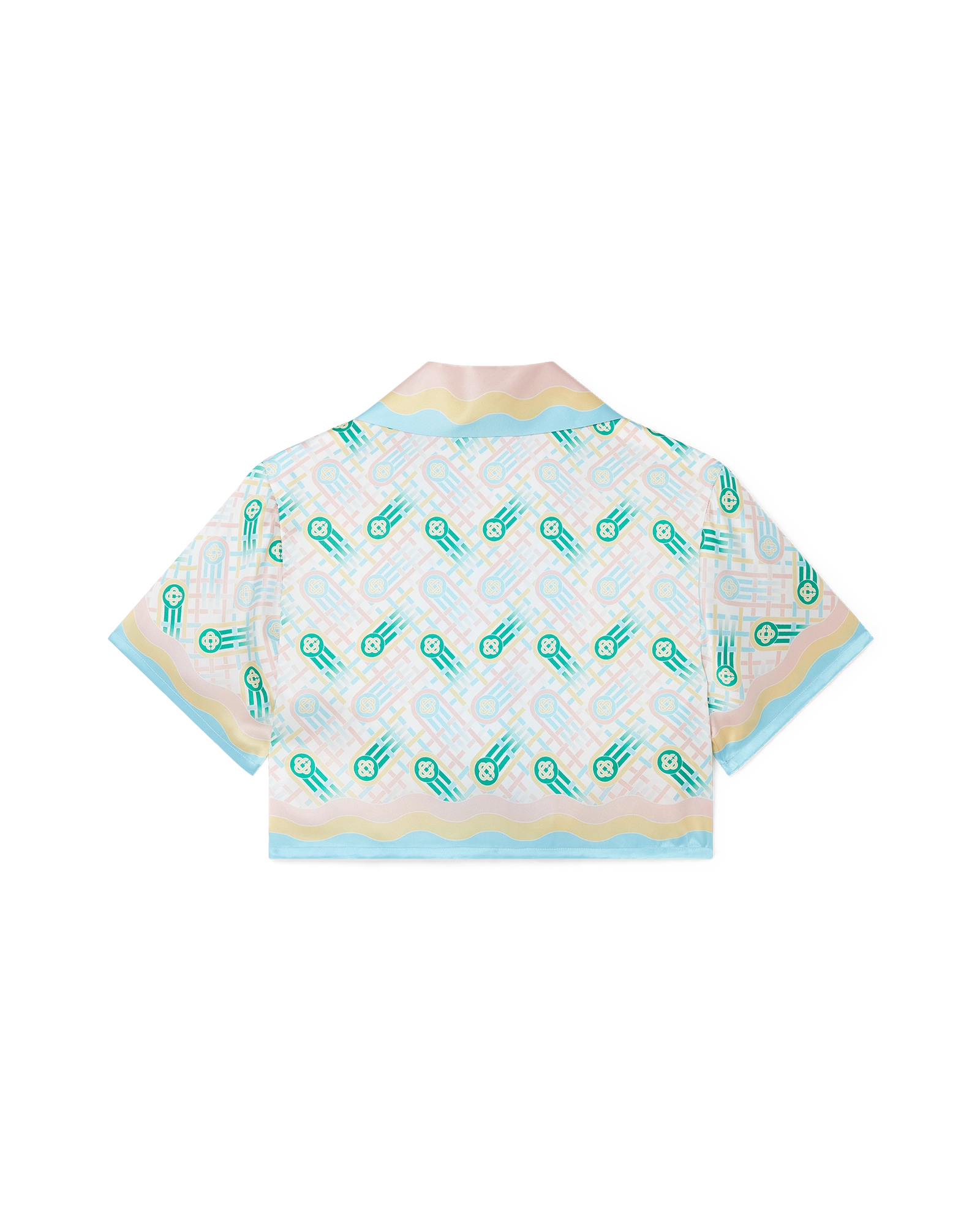 Ping Pong Cropped Short Sleeve Silk Shirt - 图片 6