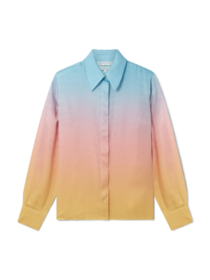 Ping Pong Gradient Silk Long Sleeve Shirt