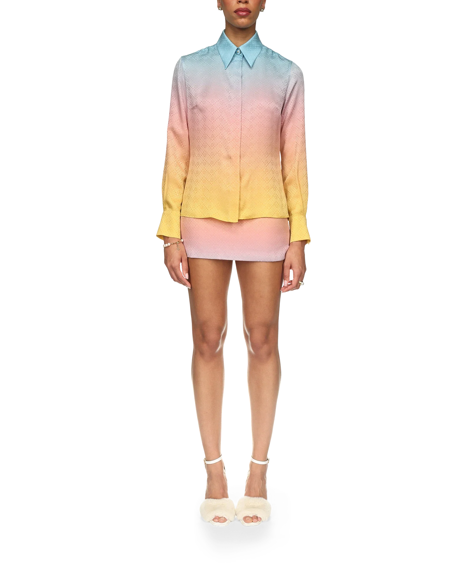 Ping Pong Gradient Silk Long Sleeve Shirt - 图片 2