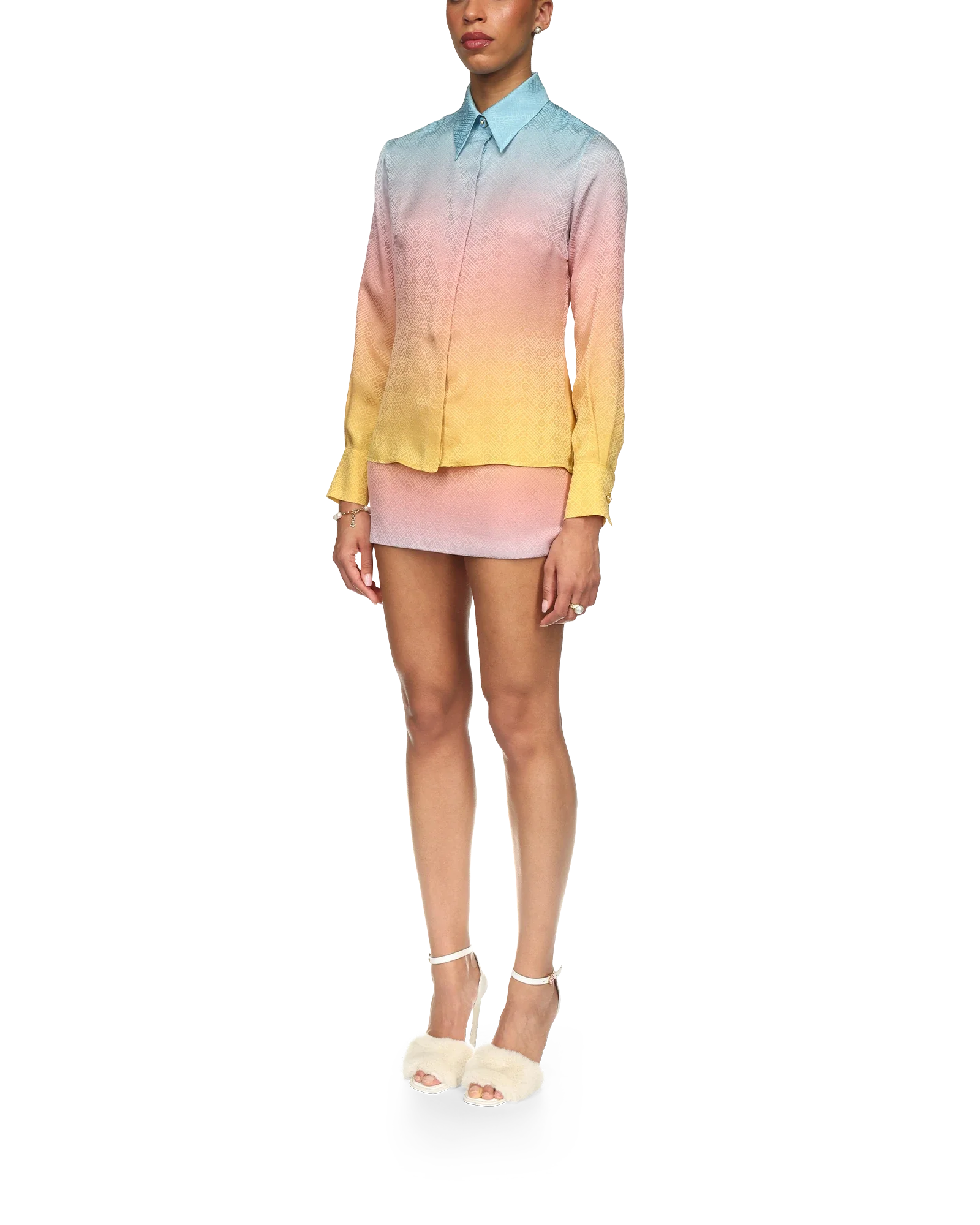 Ping Pong Gradient Silk Long Sleeve Shirt - 图片 3