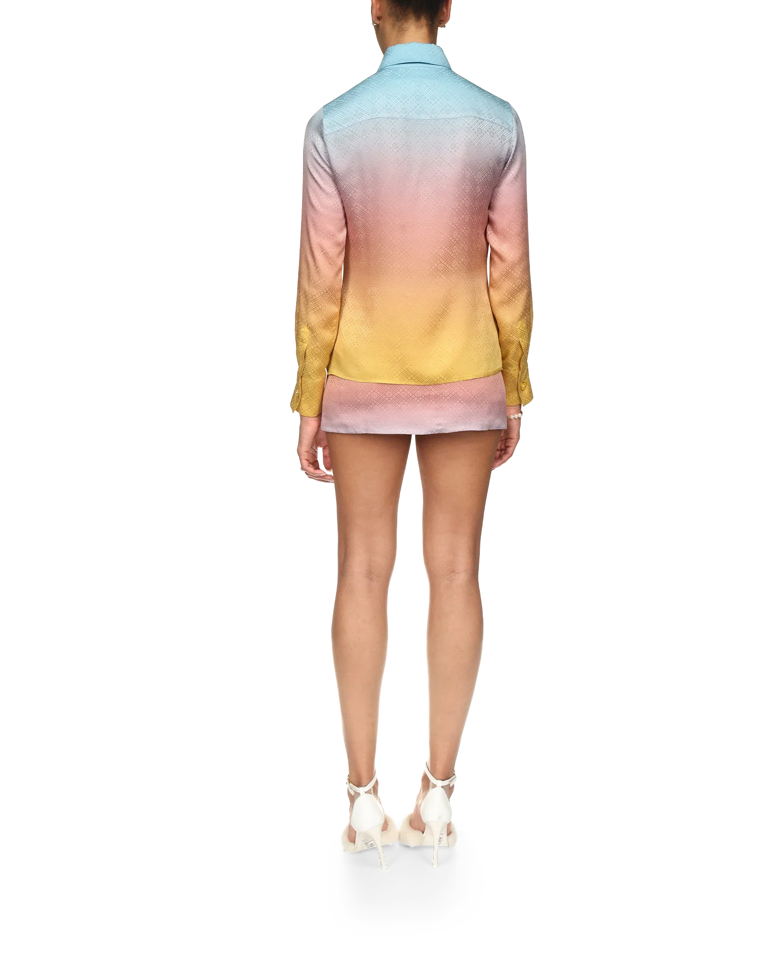 Ping Pong Gradient Silk Long Sleeve Shirt - 图片 4