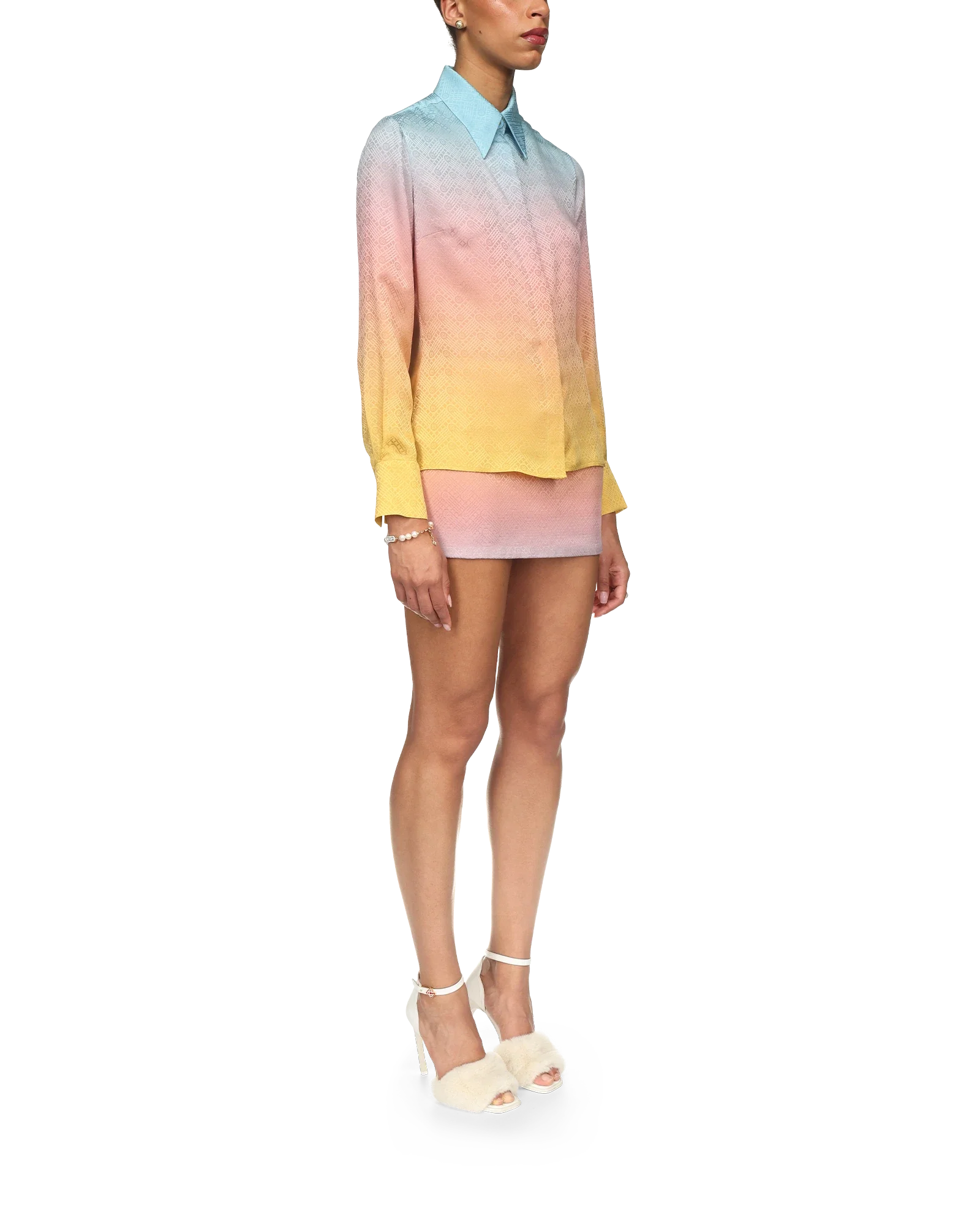 Ping Pong Gradient Silk Long Sleeve Shirt - 图片 5