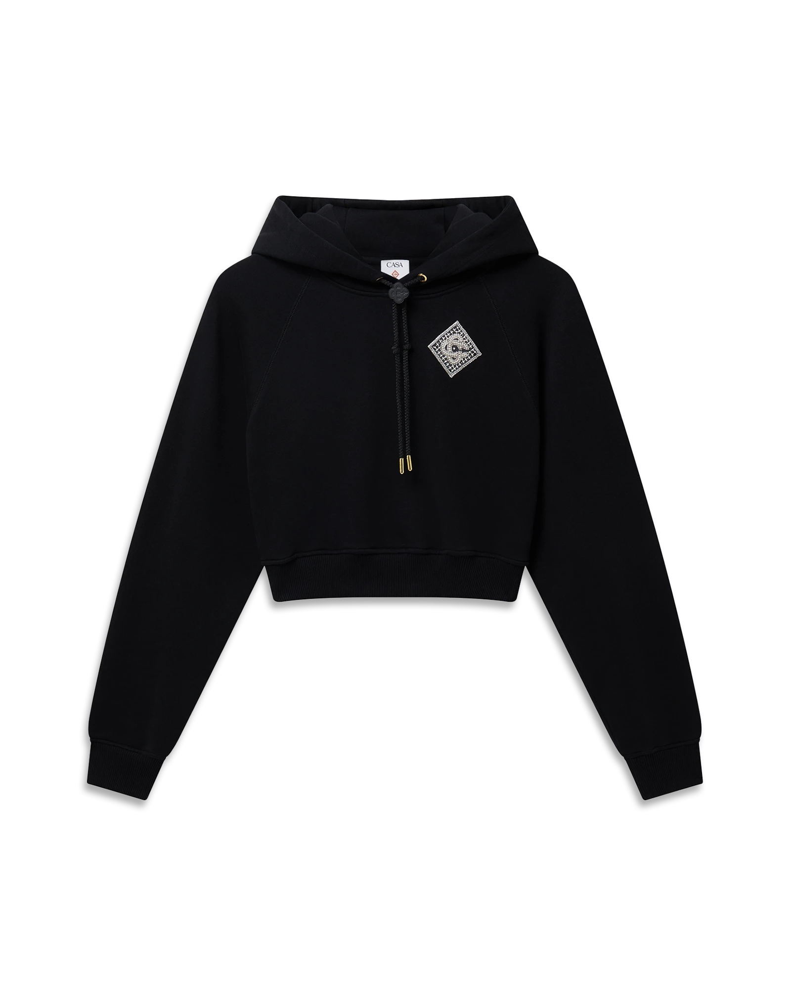 Pearl Diamond Cropped Hooded Sweatshirt