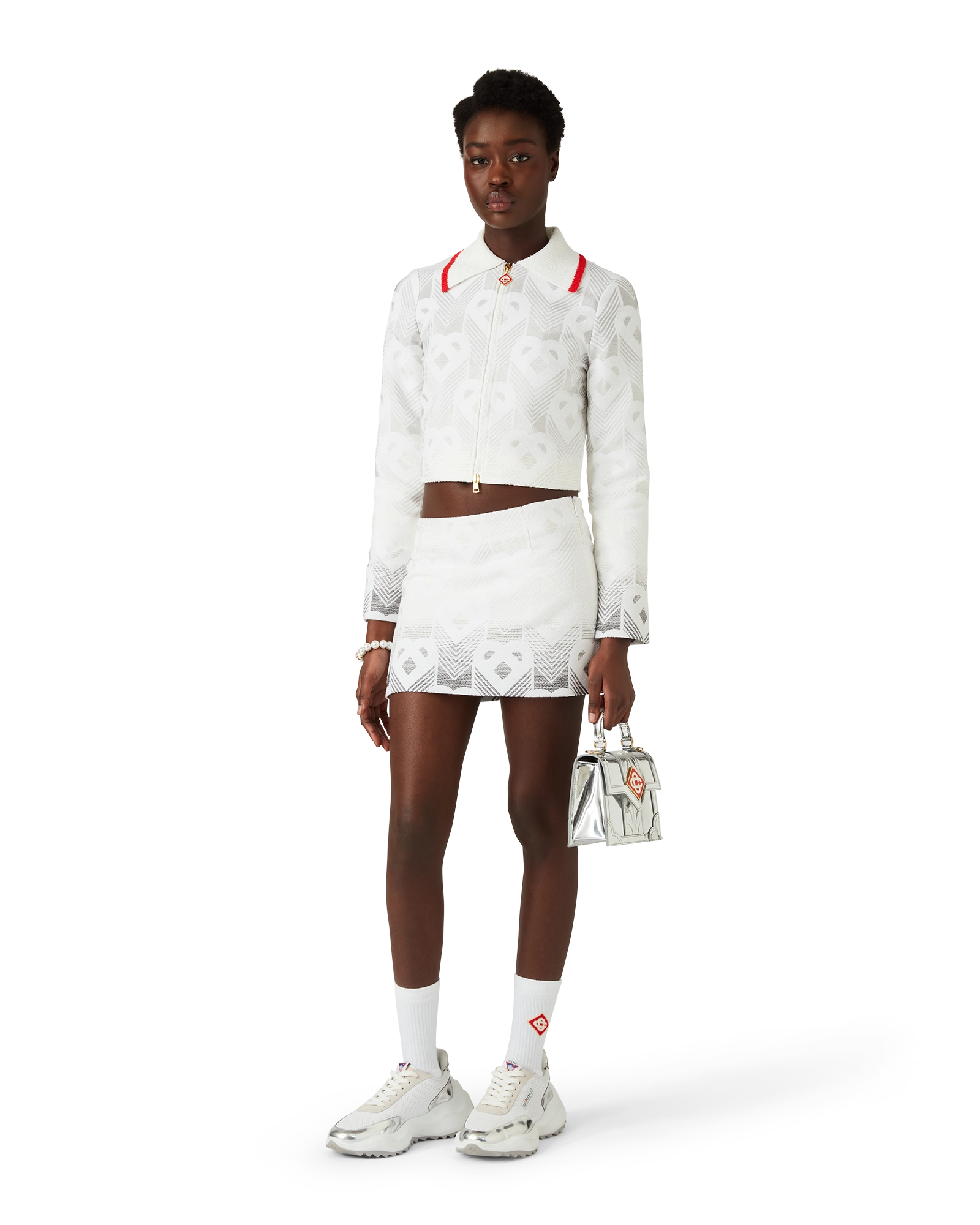 Gradient Heart Monogram Towelling Mini Skirt - 图片 2