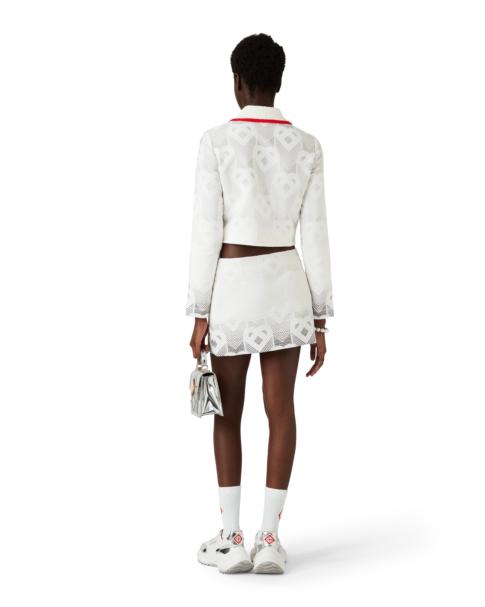 Gradient Heart Monogram Towelling Mini Skirt - 图片 3