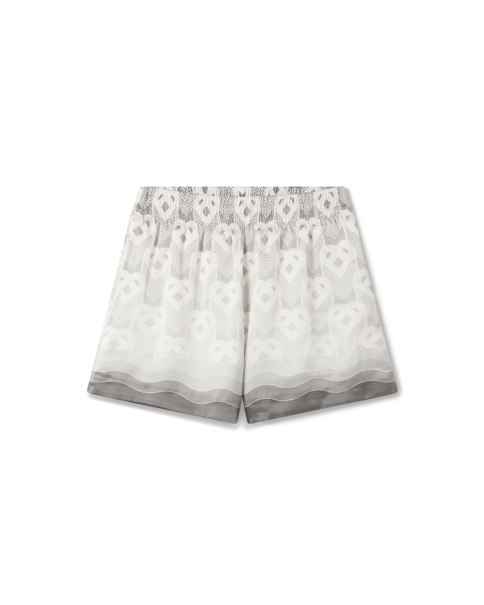 Gradient Heart Monogram Silk Shorts