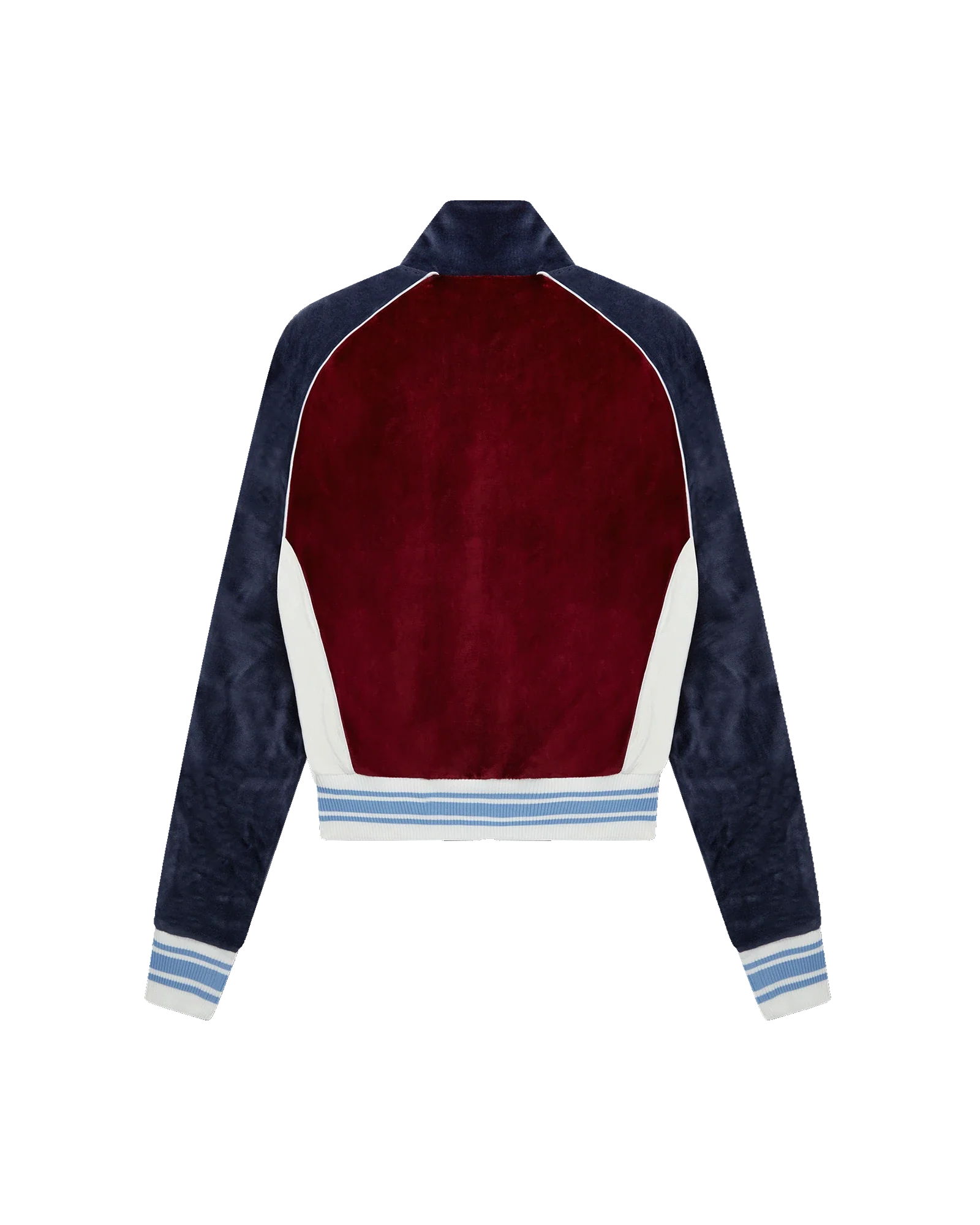 Burgundy Velour Panelled Track Jacket - 图片 5