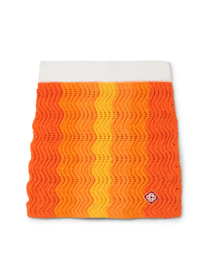 Orange Gradient Crochet Skirt