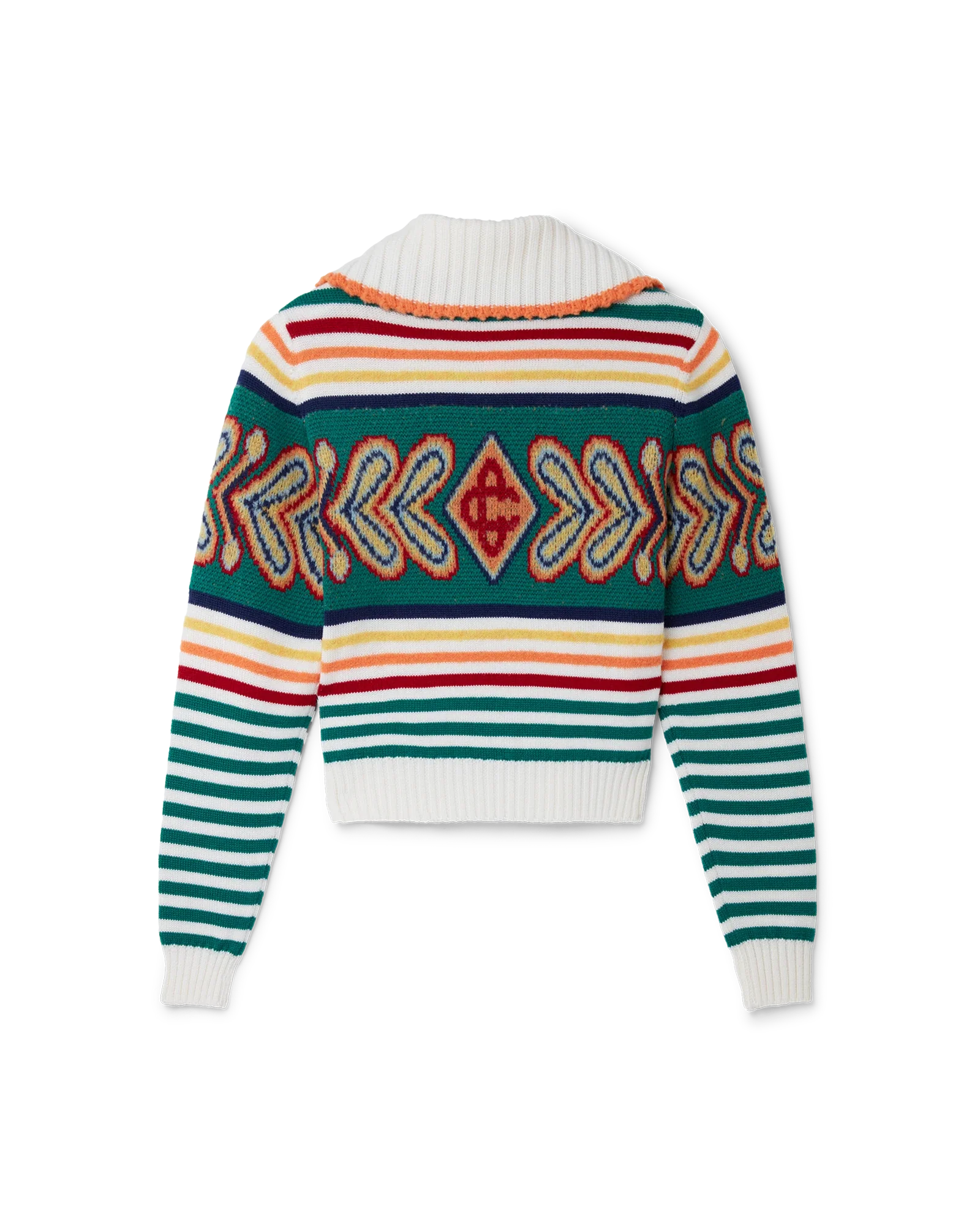 Multicolour Diamond Zip Up Jumper - Image 2