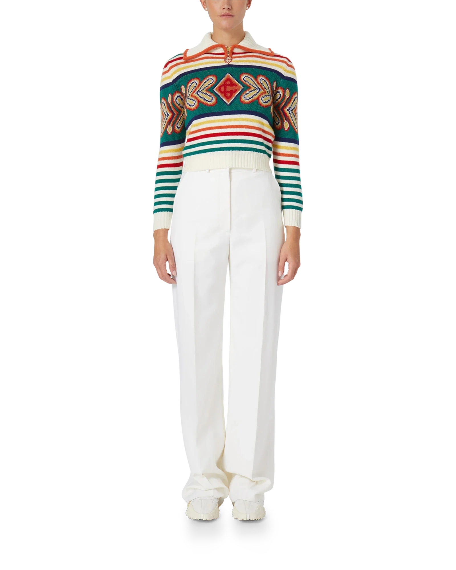 Multicolour Diamond Zip Up Jumper - Image 3