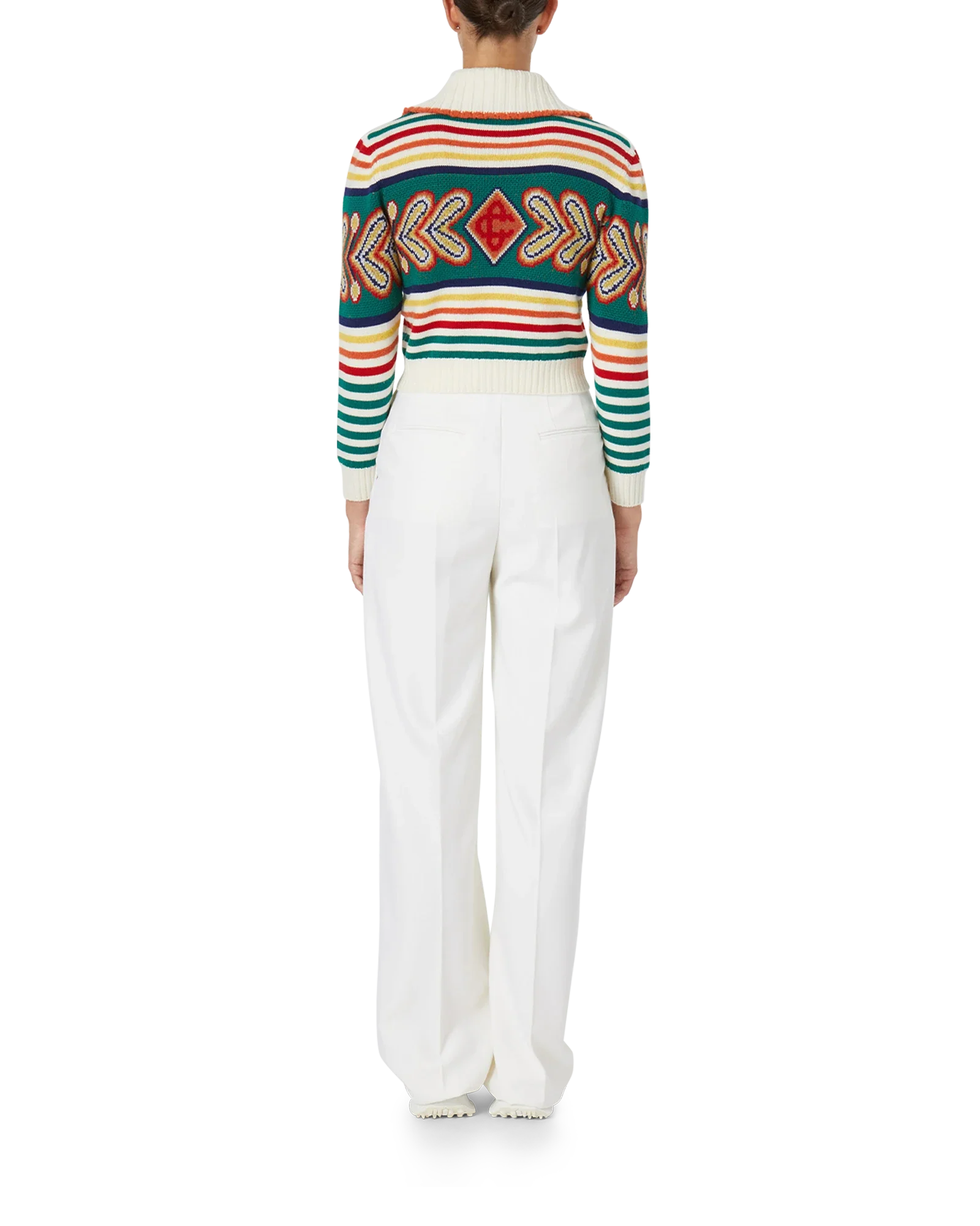 Multicolour Diamond Zip Up Jumper - Image 4