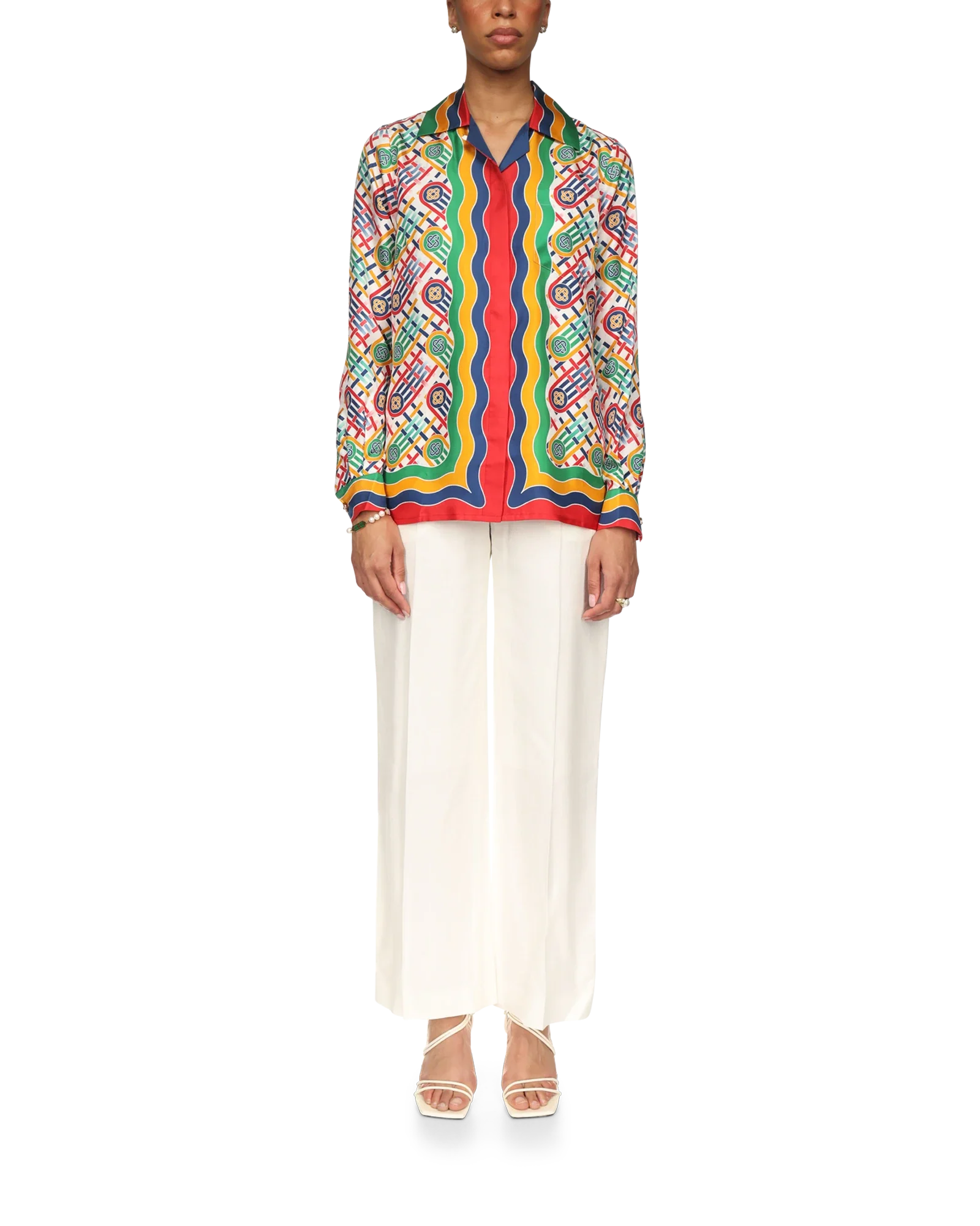 Tennis Monogram Long Sleeve Silk Shirt - 图片 3