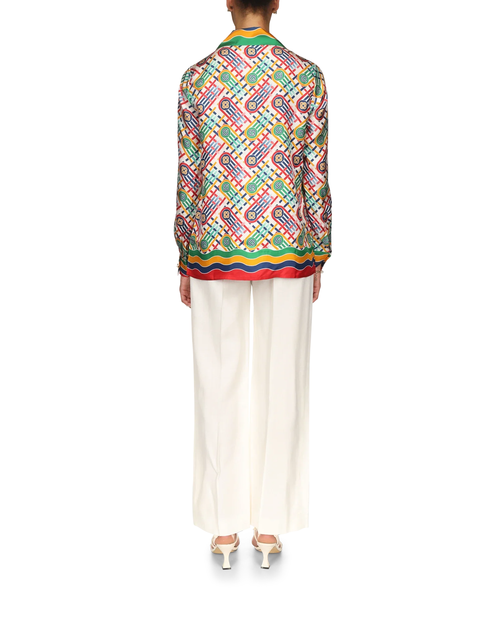 Tennis Monogram Long Sleeve Silk Shirt - 图片 4