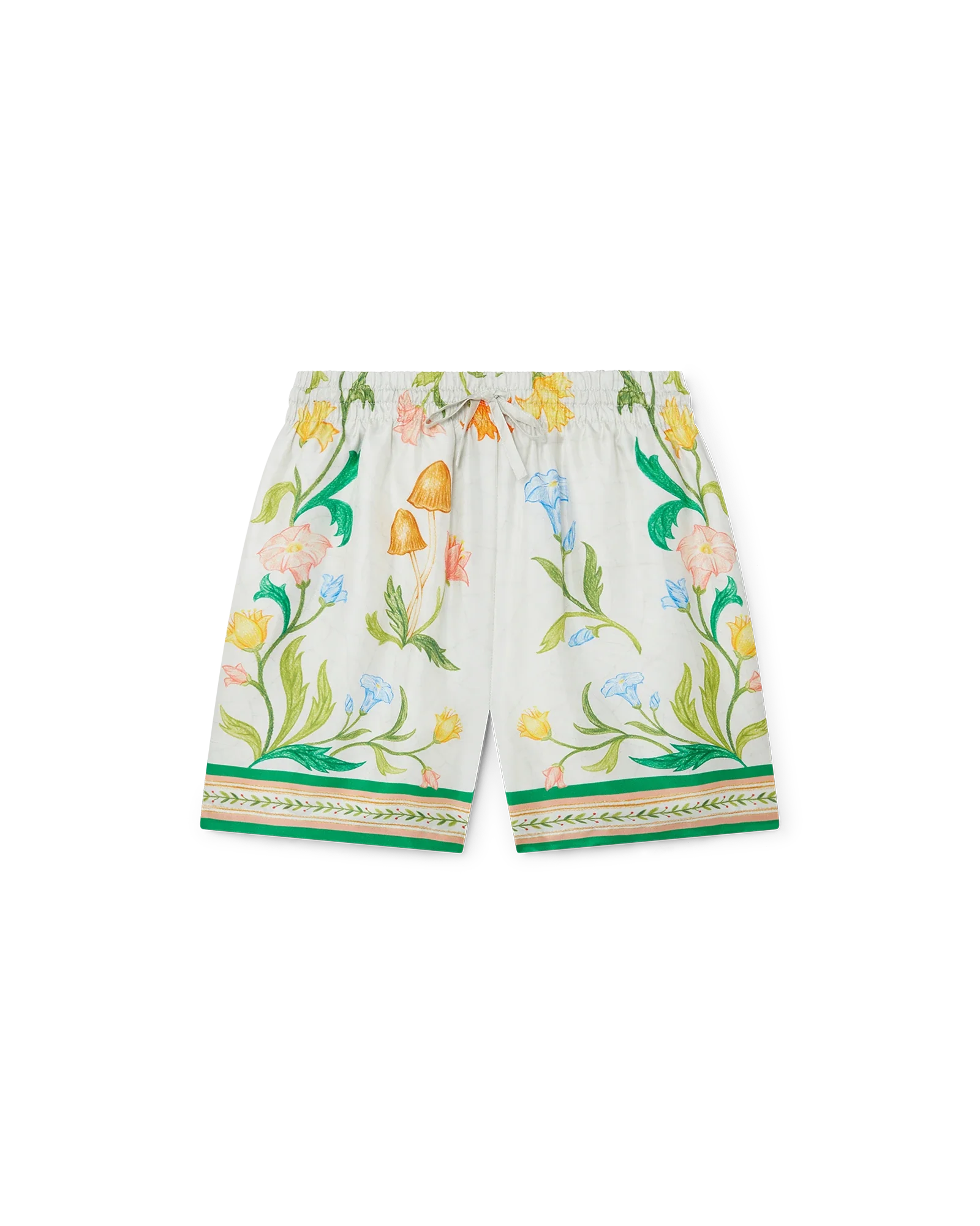L'Arche Fleurie Silk Shorts