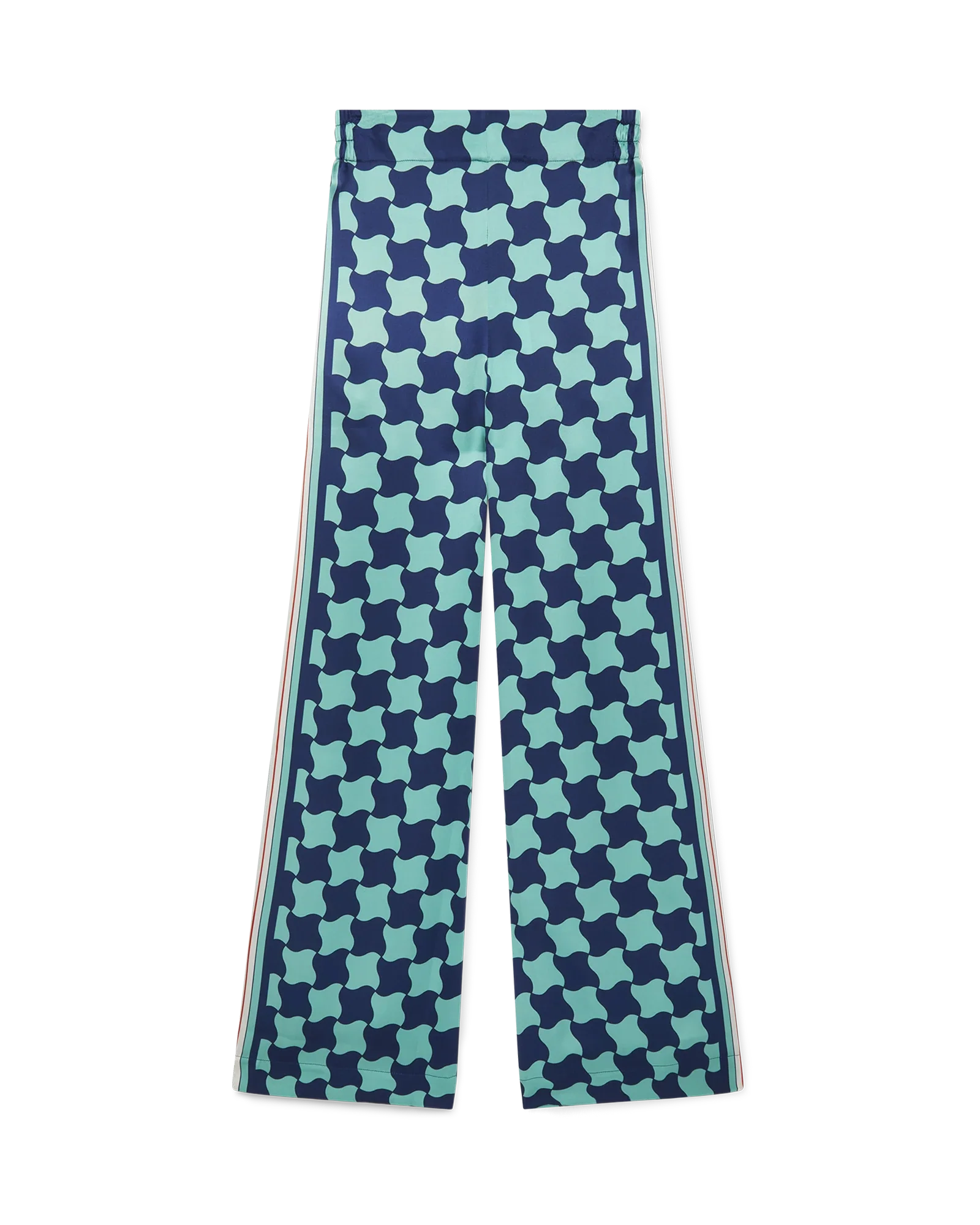 Pool Tile Wide Leg Silk Trousers