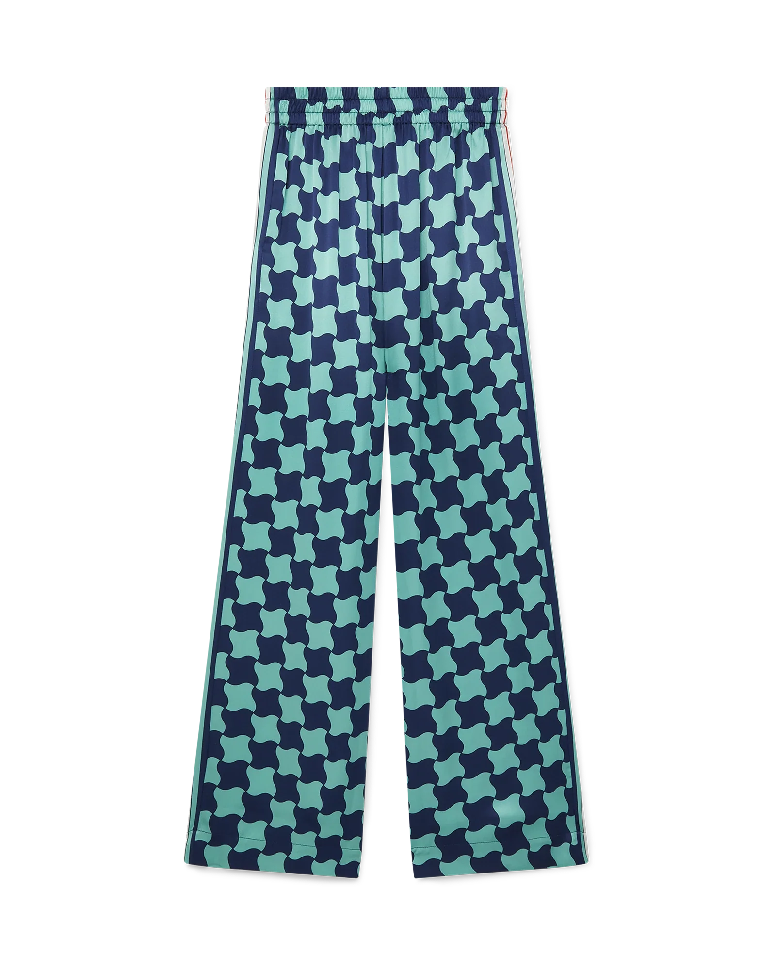 Pool Tile Wide Leg Silk Trousers - 图片 2